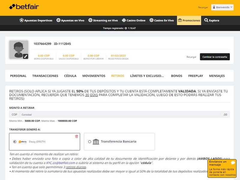 ¿Cómo retiro el dinero que gané en Betfair?