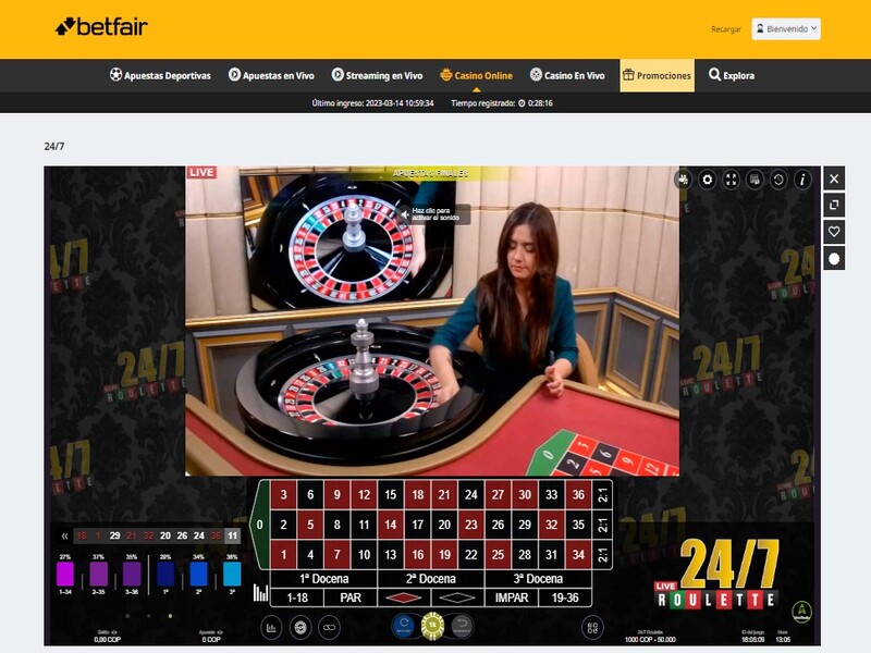 Casino en vivo Betfair