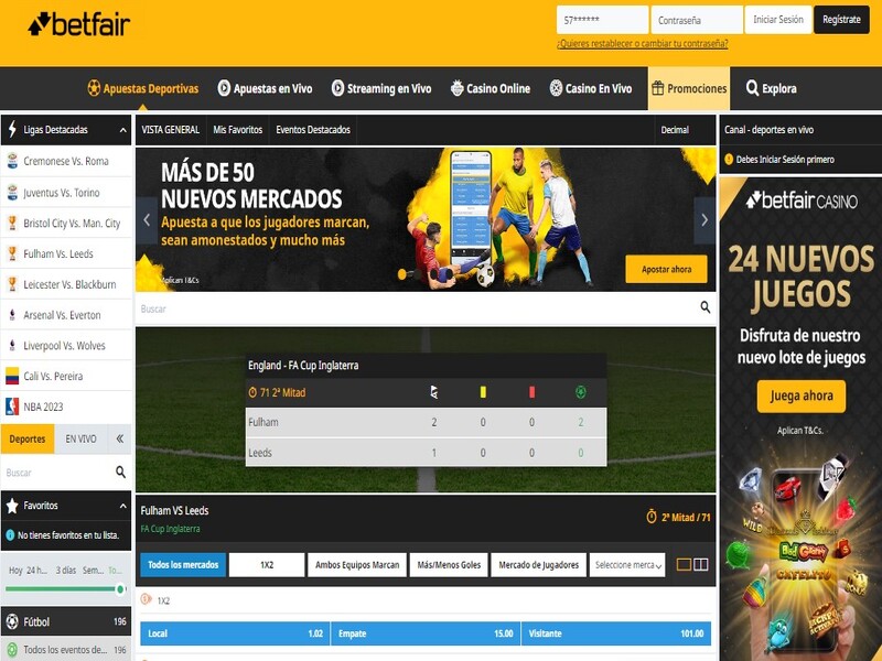 Apuestas deportivas en vivo y en directo en Betfair