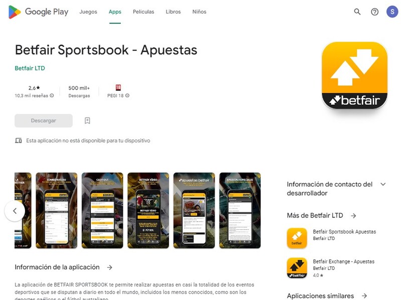 Descargar Betfair APP en Android