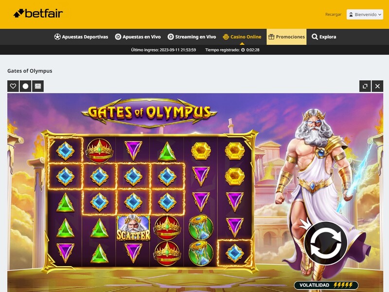 Aprende como jugar Gates of Olympus en el casino Betfair