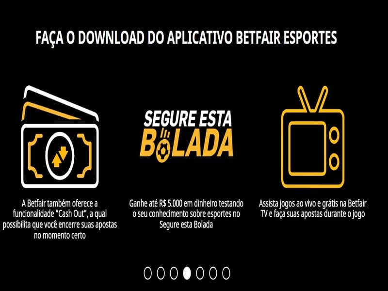 Versão mobile da Betfair