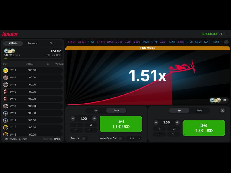 El juego online «The Aviator» en Betfair Casino