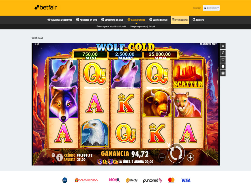 Los Slot más jugados en Betfair